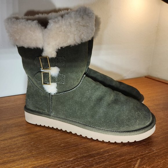 Koolaburra by UGG Green Fur Lined Winter Boots Women (8) - Picture 2 of 12